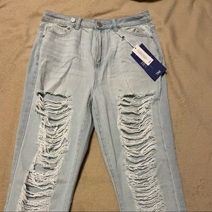 Ripped boyfriend style jeans